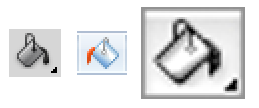 Icons of flood fill tool from various graphics programs