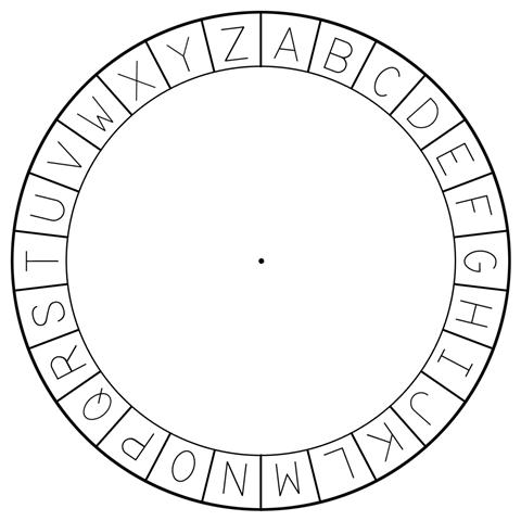 Figure 1-5. The outer circle of the cipher wheel cutout.