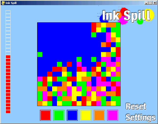 Screenshot of Ink Spill game
