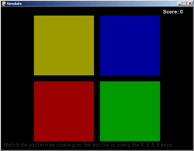 Screenshot of Simulate game