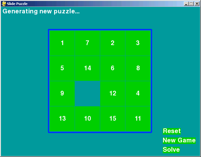 Screenshot of Slide Puzzle game