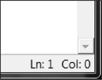 A close-up of the bottom-right corner of the IDLE file editor window, showing the indicator Ln: 1 Col: 0.